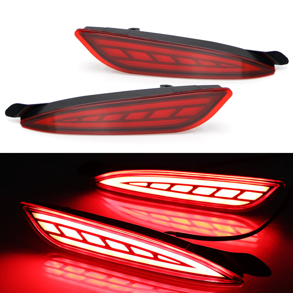 Red Lens Full LED Bumper Reflector Lights For 2018-up Mazda 6 Atenza