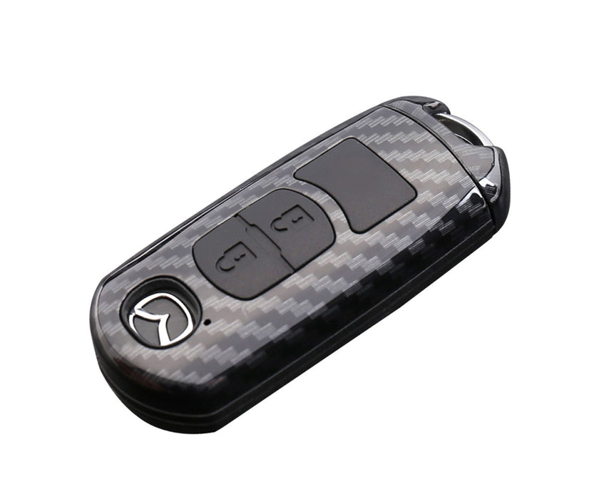 Carbon Fiber Smart Key Fob Shell w/ Button Skin For Mazda 3 5 6 CX3 CX5 CX7 MX5