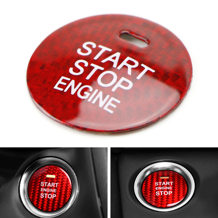 Real Carbon Fiber Keyless Engine Push Start Button For Hyundai Sonata Elantra...