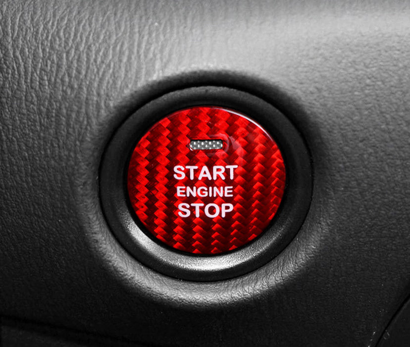 Red Real Carbon Fiber Keyless Engine Push Start Button For Mazda 3 6 CX-3 CX-5..