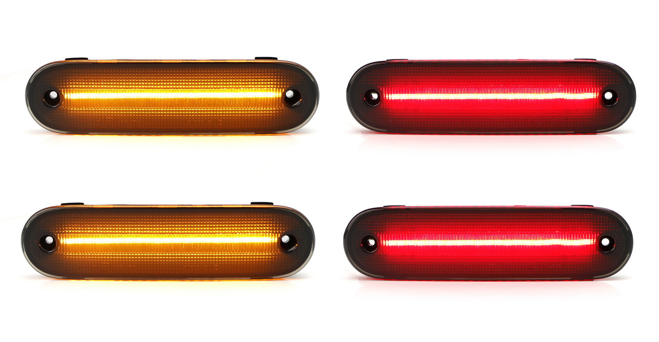 Smoked Lens Amber/Red Full LED Side Marker Light Kit For 90-05 Mazda Miata MX-5