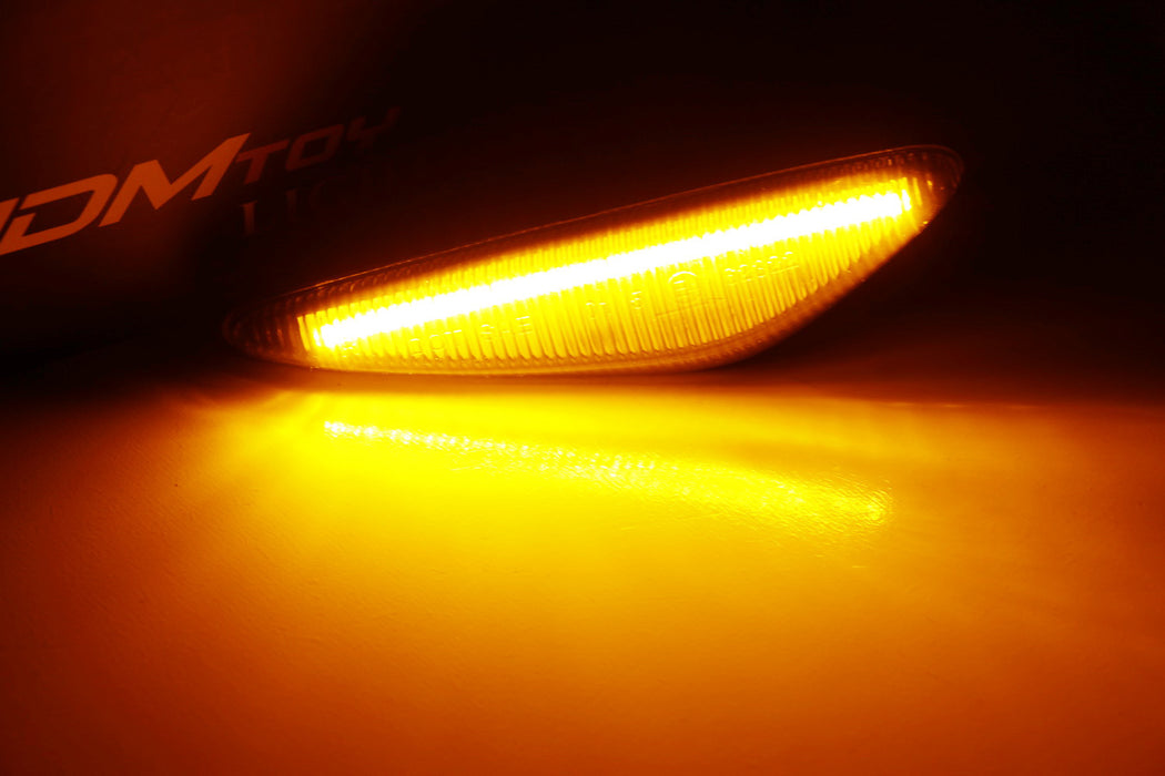 Smoked Lens Sequential Amber LED Front Side Marker Lights For Mazda MX-5, RX-8