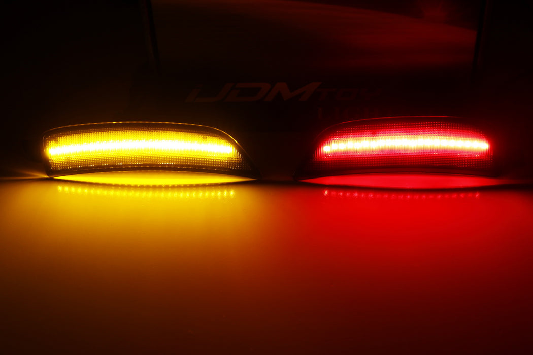 Smoked Lens Amber/Red Full LED Side Marker Light Kit For 16-up Mazda MX-5 Miata