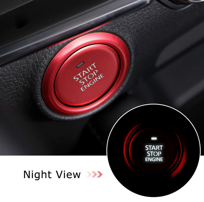 Red Keyless Engine Push Start Button Decoration Ring Trim For 2019-up Mazda 3