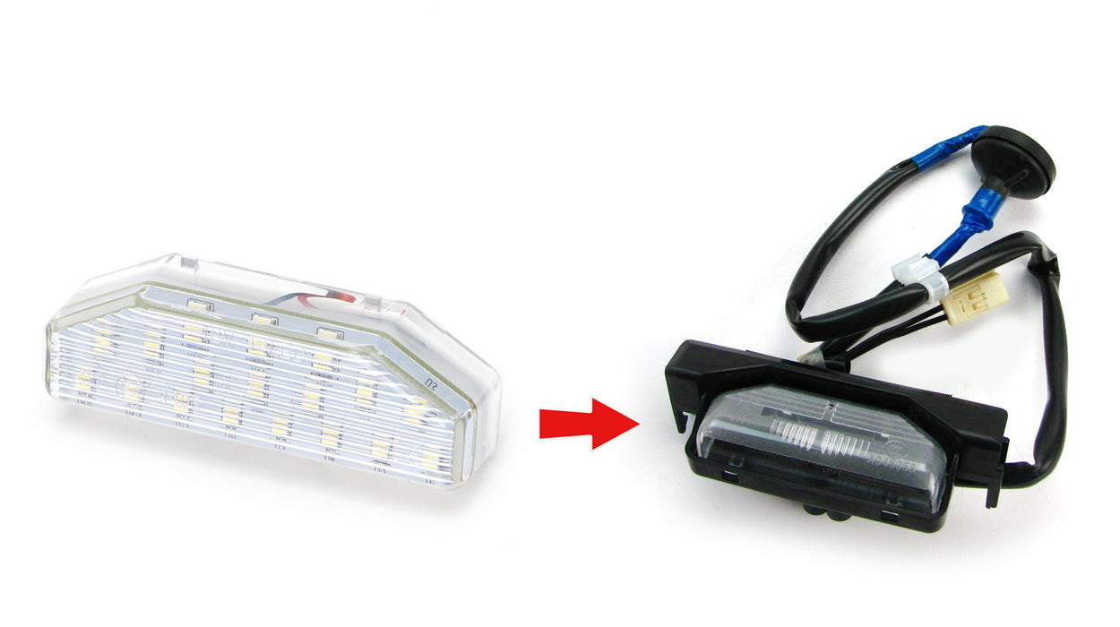 (1) OEM-Replace 18-SMD White LED License Plate Light Assembly For Mazda RX-8