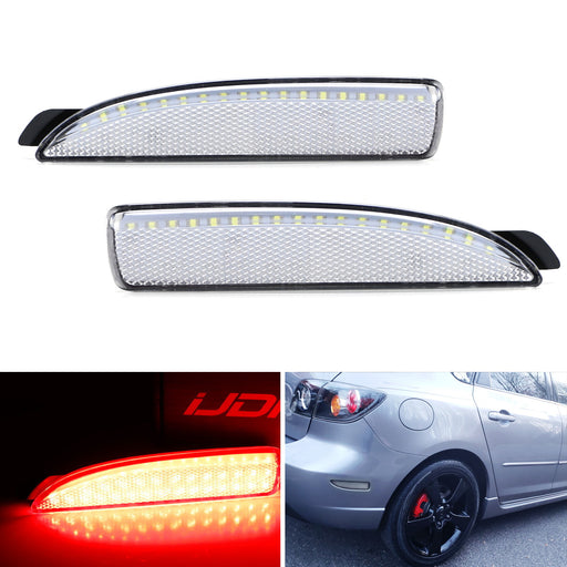 Clear Lens 90-SMD Full LED Side Marker Light Assy For 2004-2008 Mazda 3 Sedan