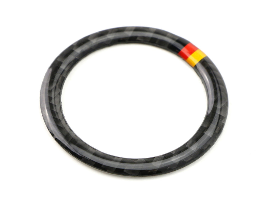 Carbon Fiber Engine Push Start Button Ring w/German Flag Stripes For Mercedes