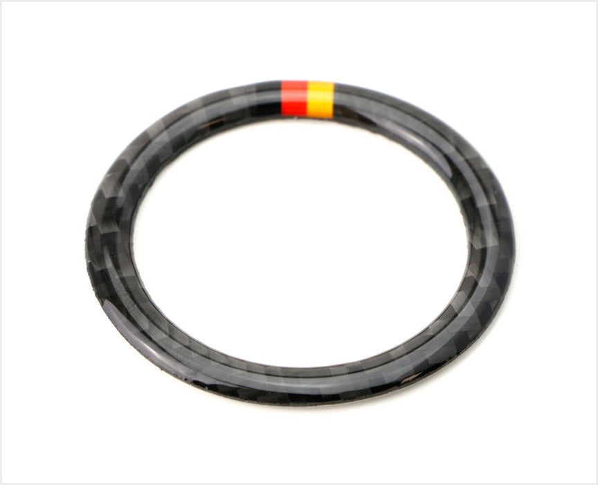 Carbon Fiber Engine Push Start Button Ring w/German Flag Stripes For Mercedes