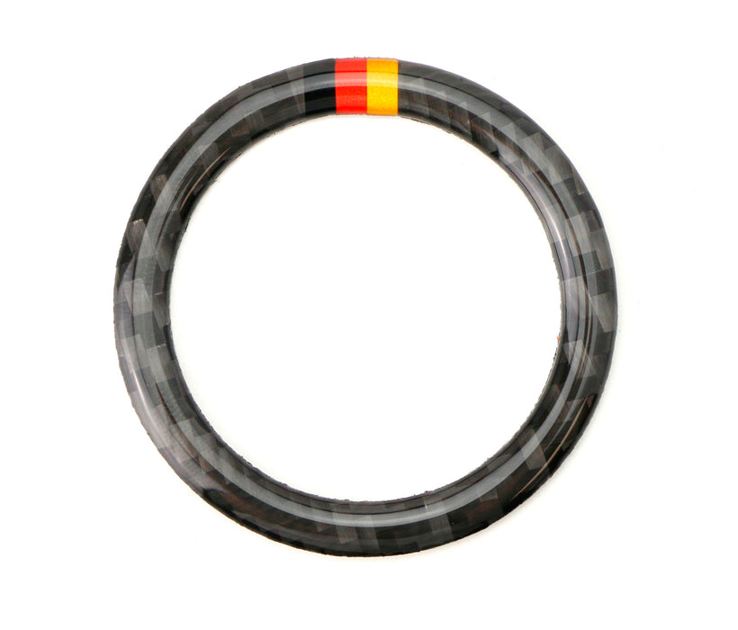 Carbon Fiber Engine Push Start Button Ring w/German Flag Stripes For Mercedes