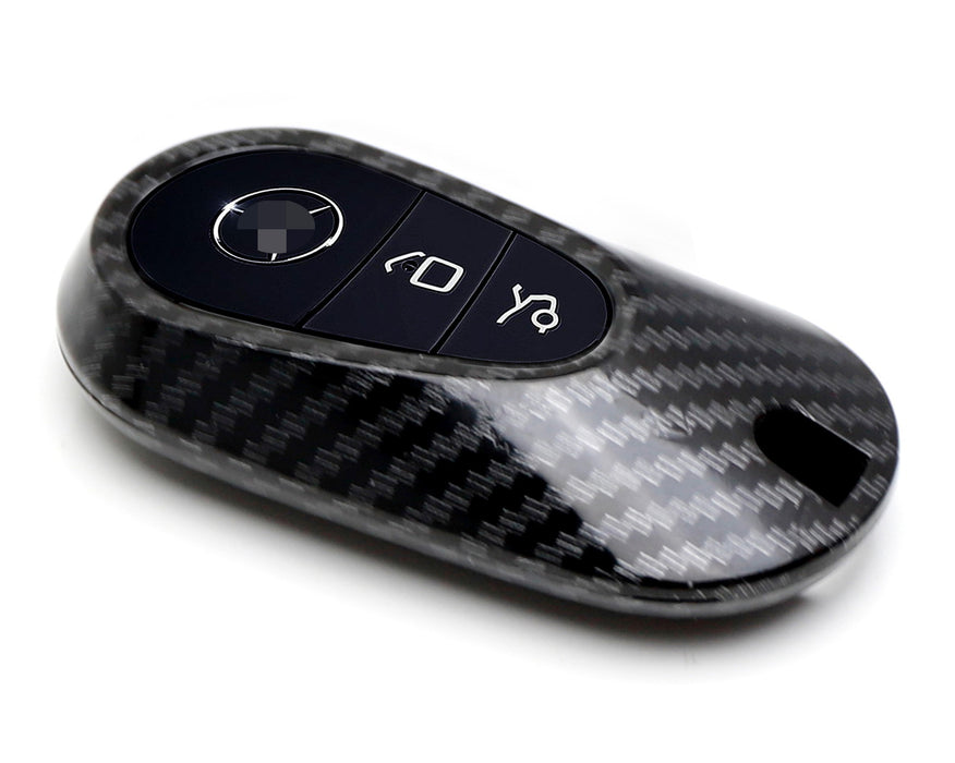 Carbon Fiber Pattern Key Fob Shell For W223 S-Class, W206 C-Class Oval Smart Key