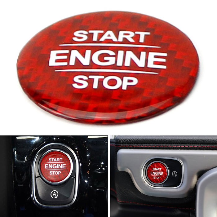 Carbon Fiber Keyless Engine Push Start Button Cover For Mercedes A CLA GLA GLS G