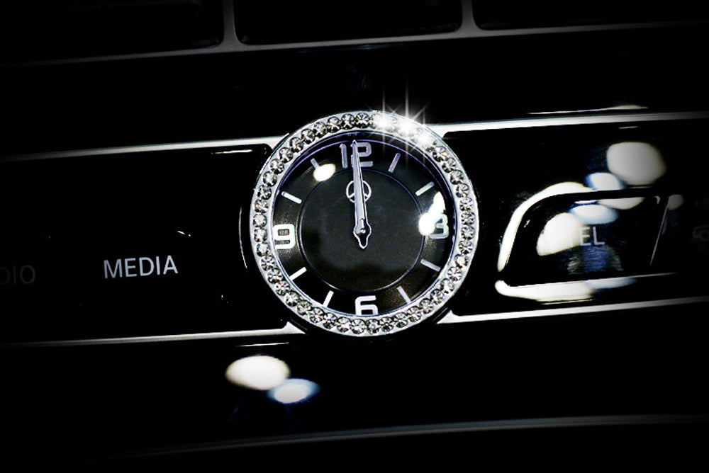 Crystal Silver Dashboard Clock Surrounding Decoration Ring Trim For Mercedes