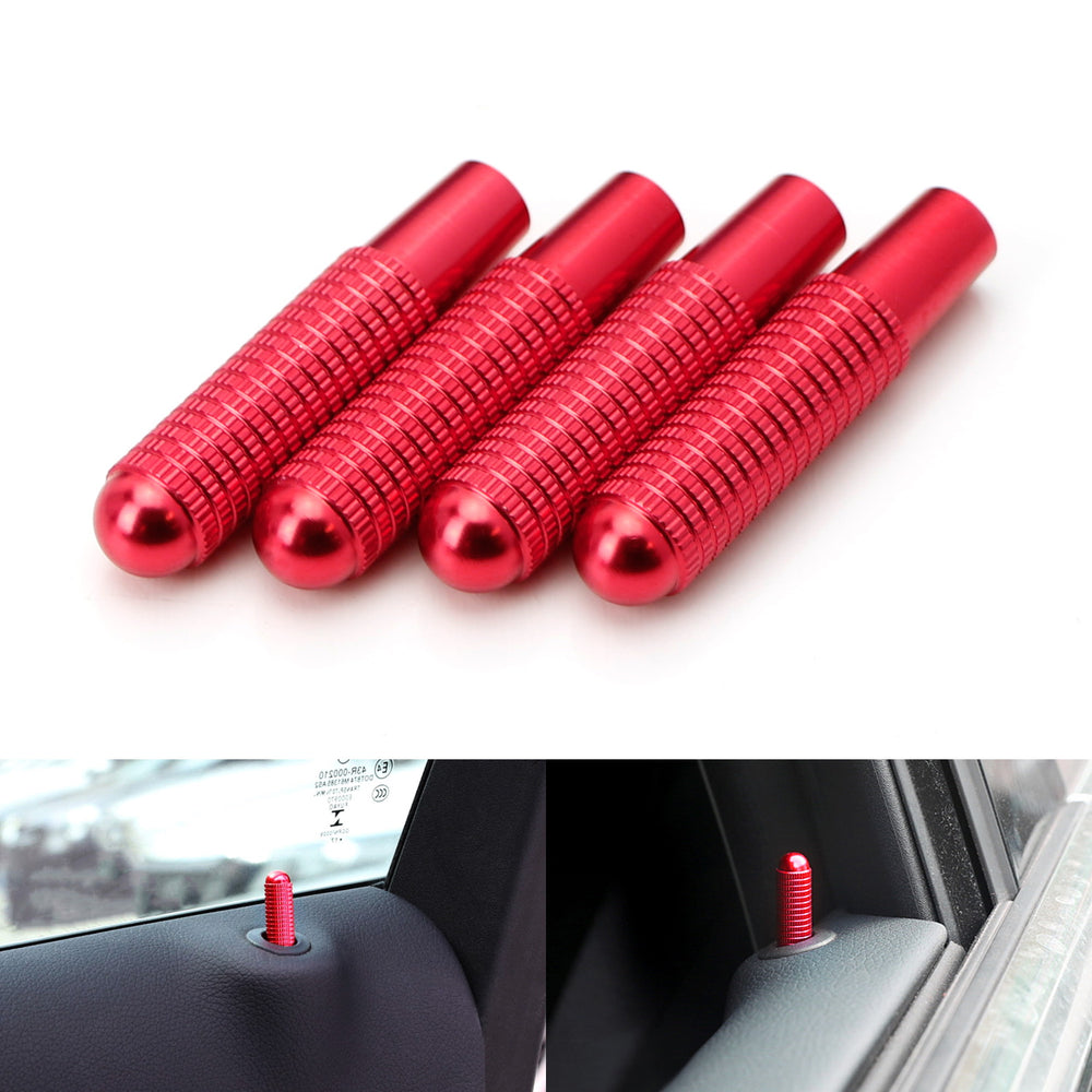 Red Aluminum Bolt-On Replace Door Lock Knobs For Mercedes C E S GLC GLE Class