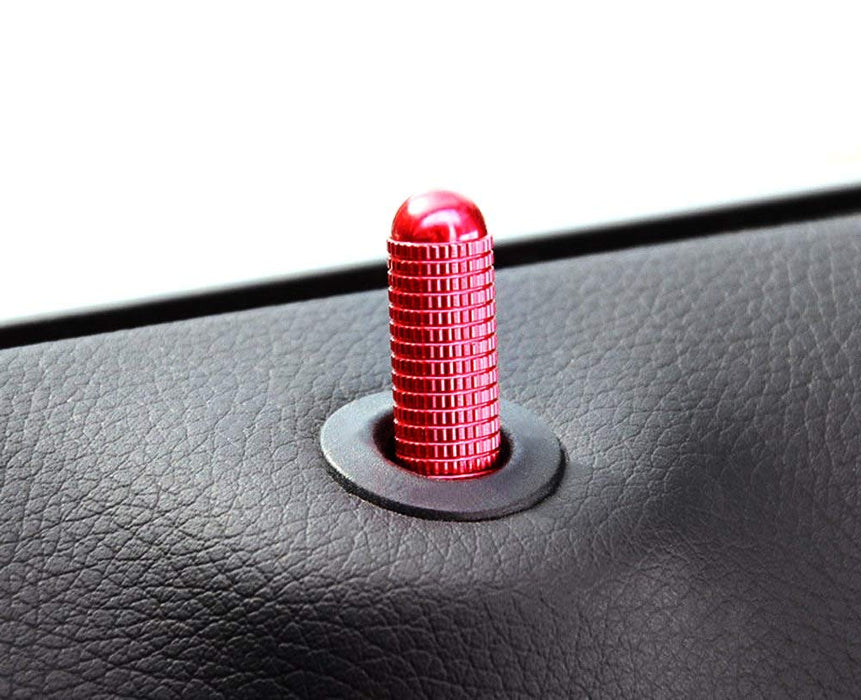 Red Aluminum Bolt-On Replace Door Lock Knobs For 2014-up Mercedes CLA GLA Class