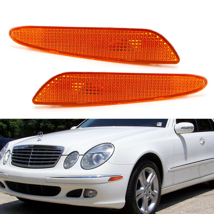 OE-Spec Amber Front Side Marker Lamp Housings For 2003-06 Mercedes W211 E-Class