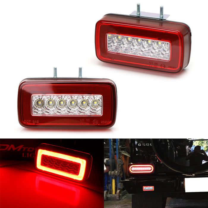 Red Lens Full LED Rear Foglight, Backup Reverse Lamps For Mercedes W463 G-Class