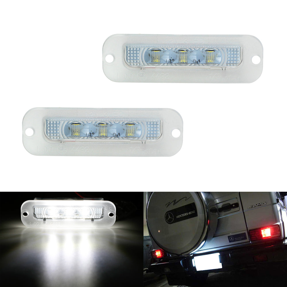 White CAN-bus LED License Plate Lights For 90-12 Mercedes W463 G500 G550 G-Class