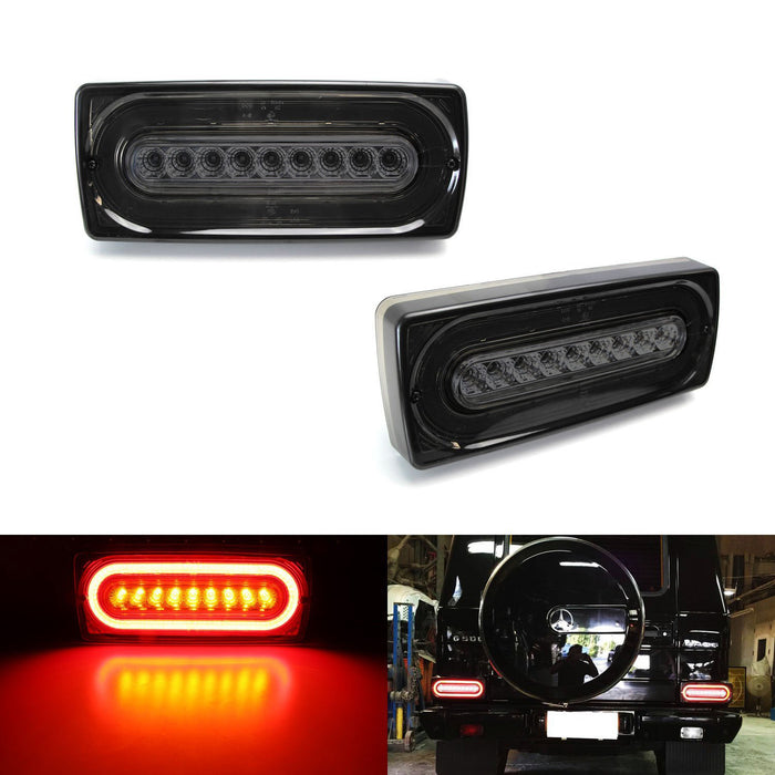 Smoked Lens LED Sequential Turn Signal/Tail Lights For 1999-18 Mercedes G-Class