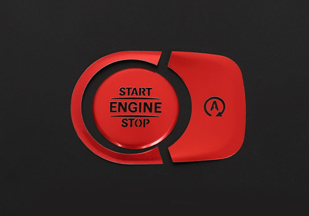 Red Keyless Engine Push Start Button & Surrounding Ring For Benz G GLE GLS Class