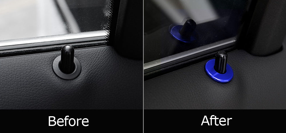 Blue Aluminum Decorative Door Lock Knob Covers For Mercedes C E S GLC GLE Class