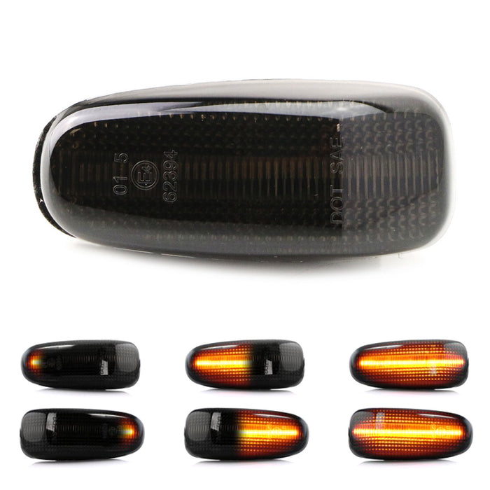 Smoked Fender Sequential LED Amber Side Marker Lights For Mercedes CLK SLK Class