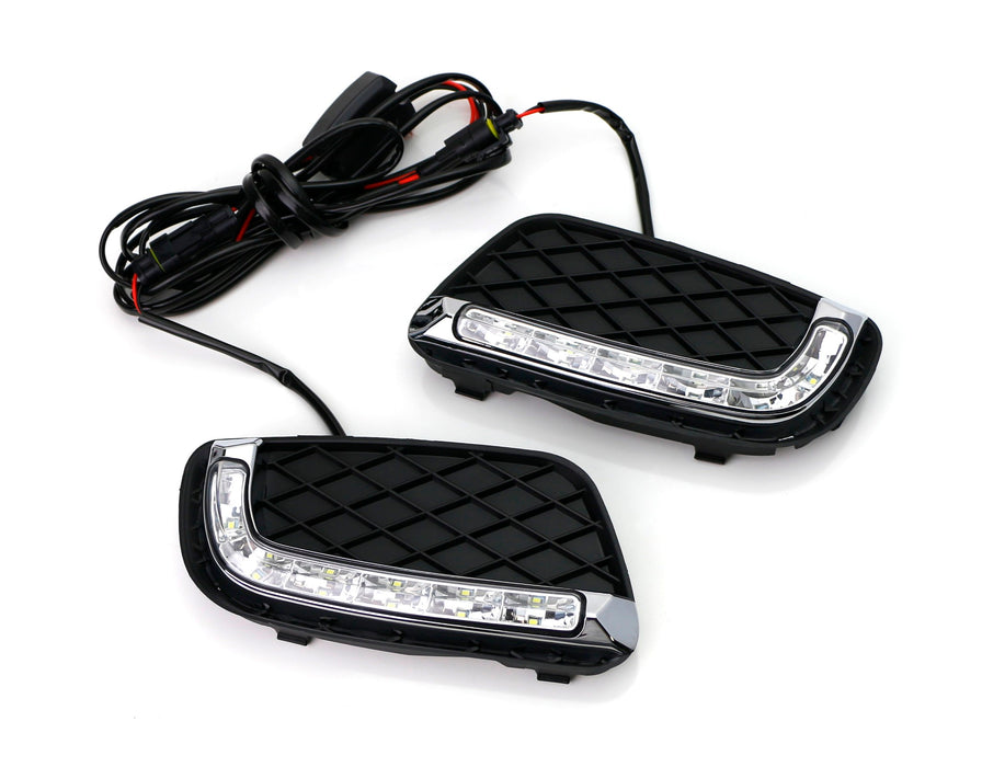 Lower Grille Insert Fit Brabus Style LED Daytime Running Lights For 08-12 Smart