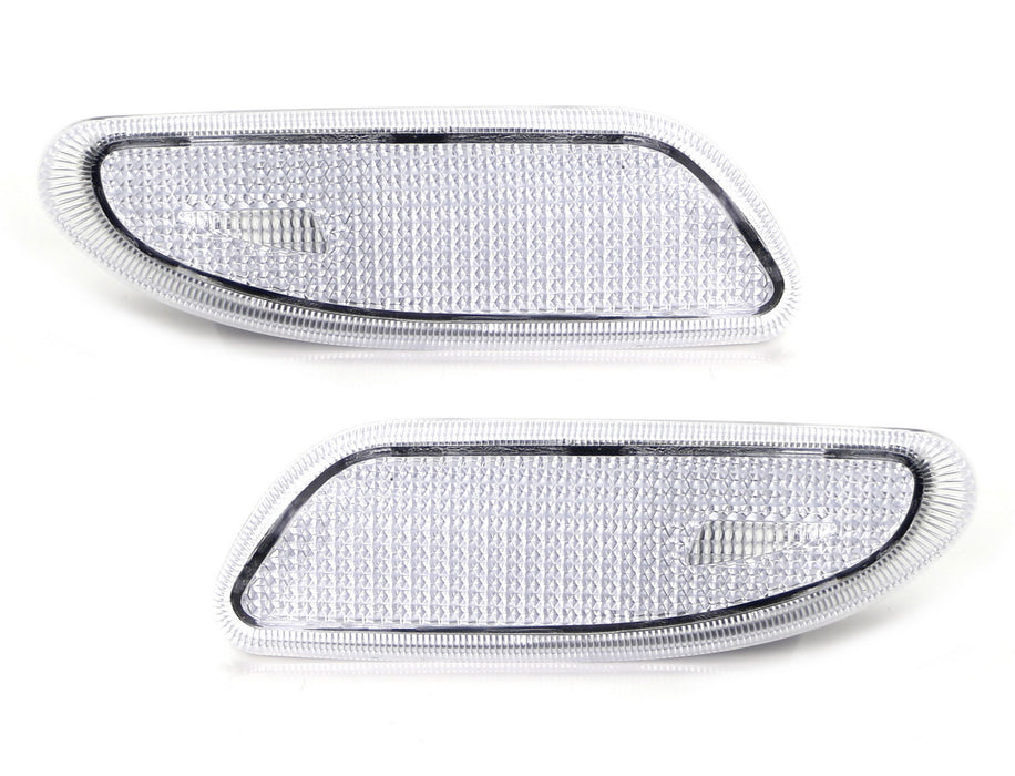 Clear Lens Front Side Marker Lamps Housings For 2001-2007 Mercedes W203 C-Class