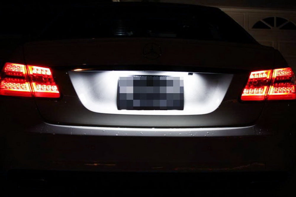 White Error Free LED License Plate Lights Assy For Mercedes C CLS CLA E S Class