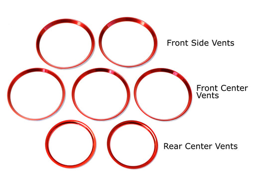 Red AC Vent Outer Trim Decoration Cover Set For Mercedes W205 C-Class GLC-Class