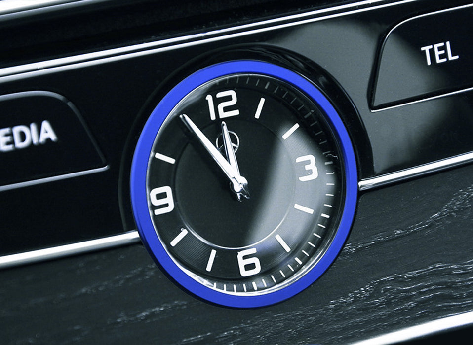 Blue Aluminum Dashboard Clock Surrounding Decoration Trims For Mercedes C E GLC