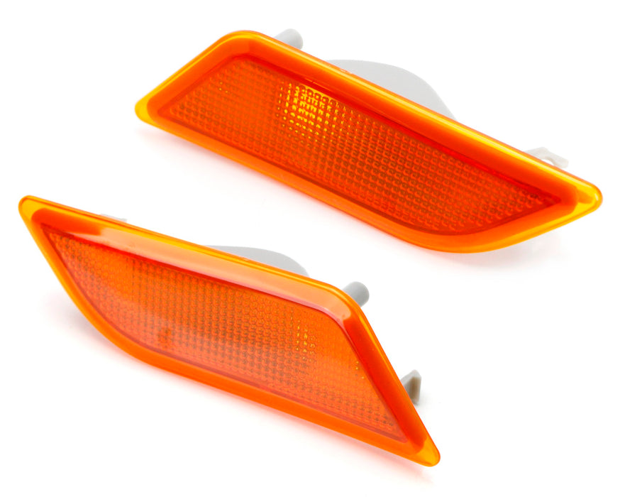 Amber Lens Front Side Marker Lamp Housings For 12-14 Mercedes W204 LCI C-Class