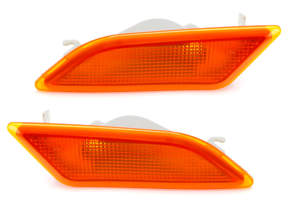 Amber Lens Front Side Marker Lamp Housings For 12-14 Mercedes W204 LCI C-Class