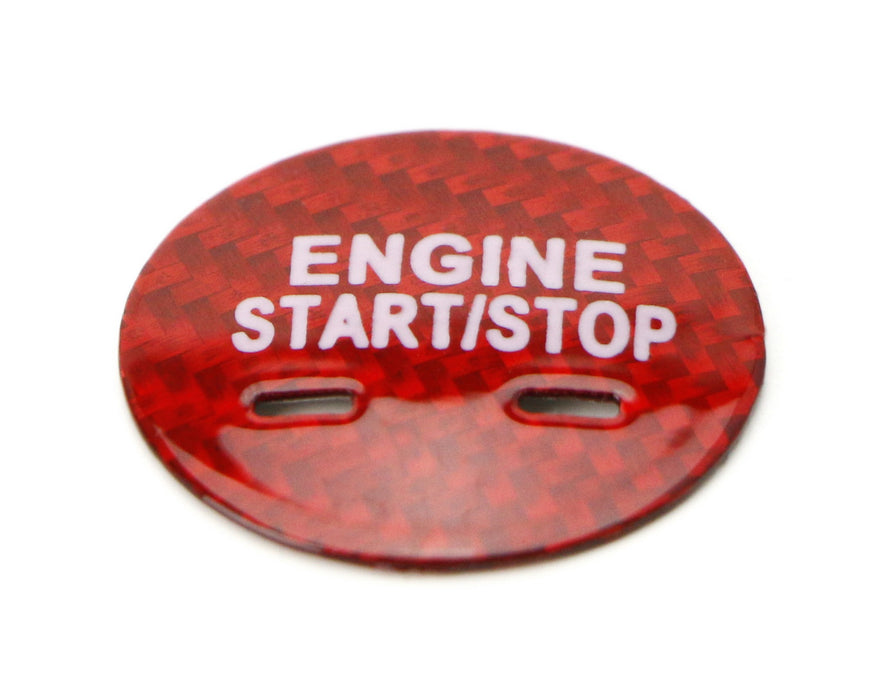 Red Real Carbon Fiber Keyless Engine Push Start Button For Cadillac Chevy GMC