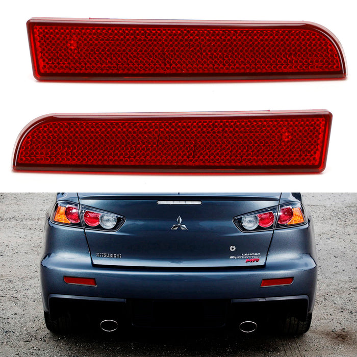 OE-Spec Red Rear Bumper Reflector Lens Assy For Mitsubishi Lancer Evolution X