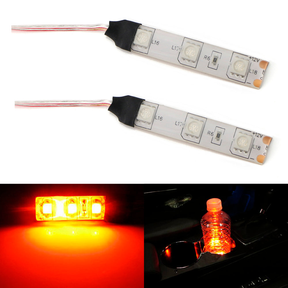 Sports Red SMD LED Strip Lights For Cup Holder Gauge Cluster Glove Box Foot Area