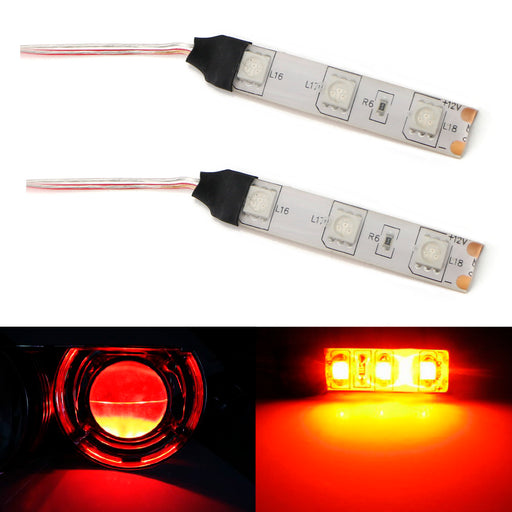 Hot Red Devil Demon Eyes LED Strips Module For Projector Headlights Retrofit