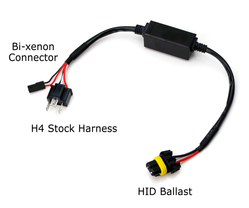 (2) Easy Relay Harness For H4 9003 Hi/Lo Bi-Xenon HID Bulbs Wiring Controllers