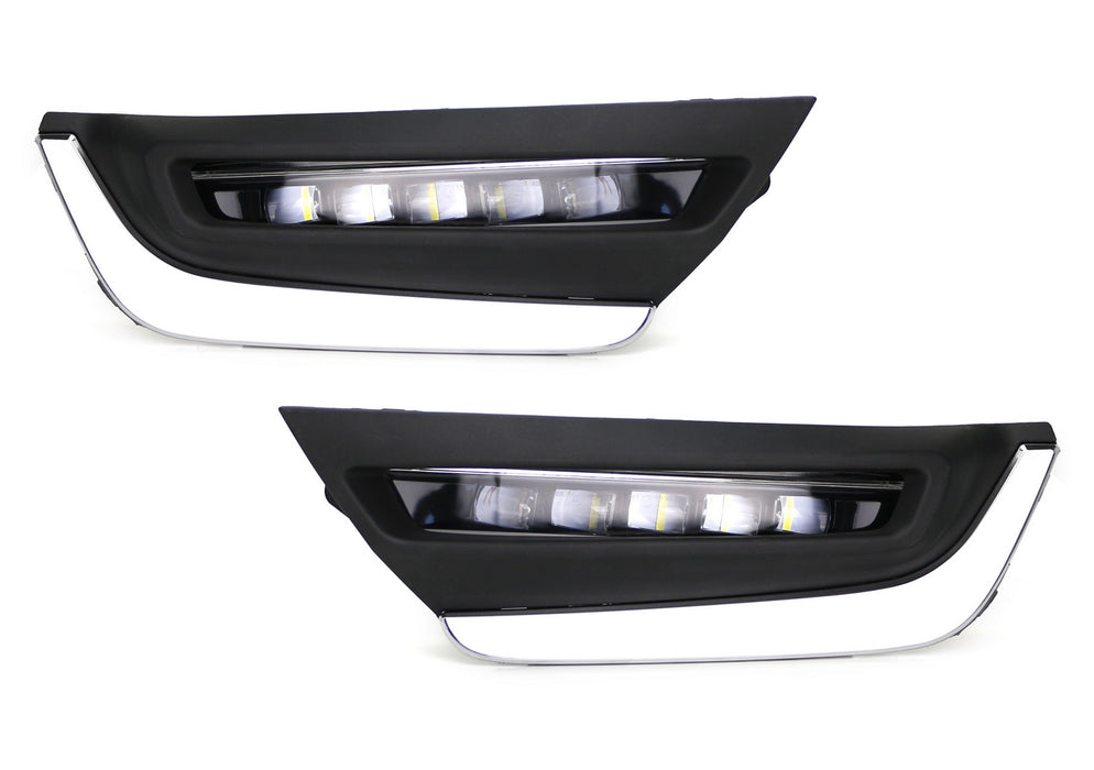 OEM-Spec LED Foglight Kit For 17-22 Honda CRV, Full LED Fog/Chrome Bezel/Wiring