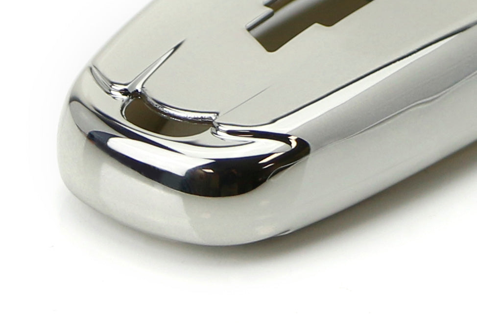 Glossy Chrome Smart Key Fob Shell For Chevy Camaro Malibu Cruze Spark Volt Bolt