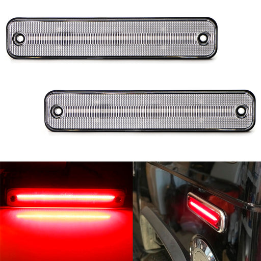 Clear Lens Rear Red Full LED Side Marker Light Assemblies For 2003-09 Hummer H2