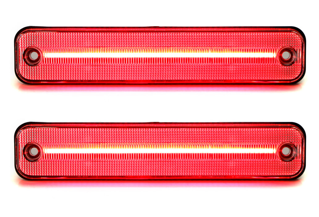 Clear Lens Rear Red Full LED Side Marker Light Assemblies For 2003-09 Hummer H2