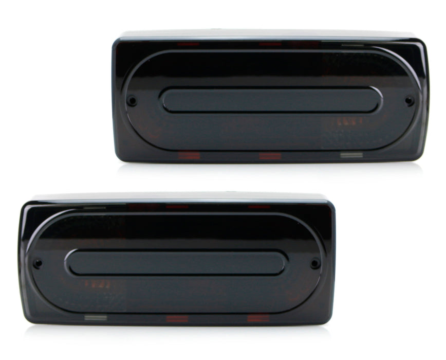 Gloss Black Rear Tail Light Cover Lenses For 1999-2018 Mercedes W463 G-Class