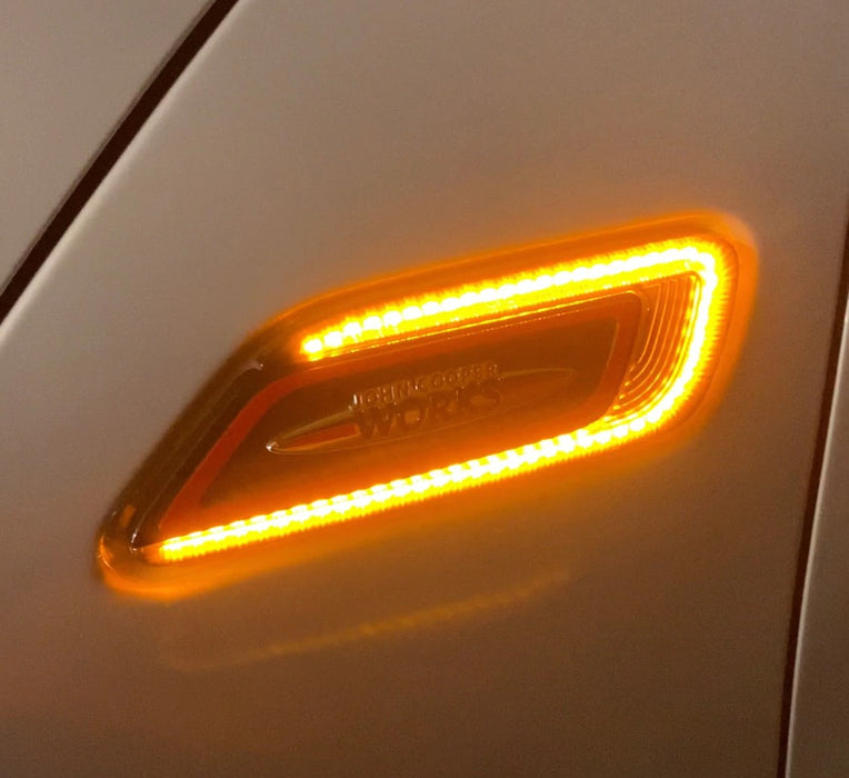 Smoked Sequential Blink Amber LED Fender Side Marker For 15-up Mini F54 Clubman