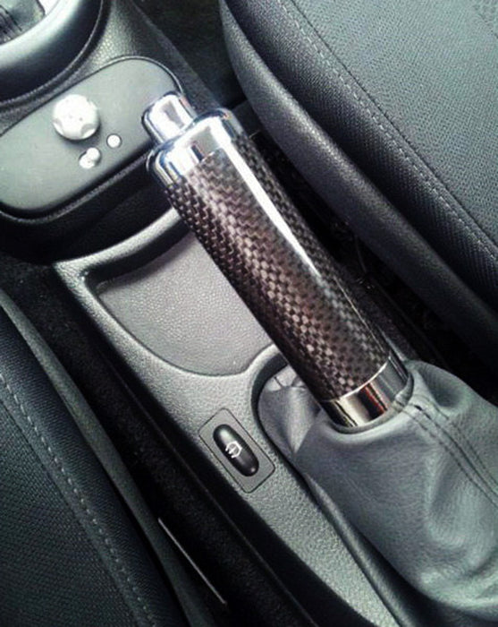 Black Real Carbon Fiber Handbrake Handle Grip For Gen1/Gen2 MINI Cooper