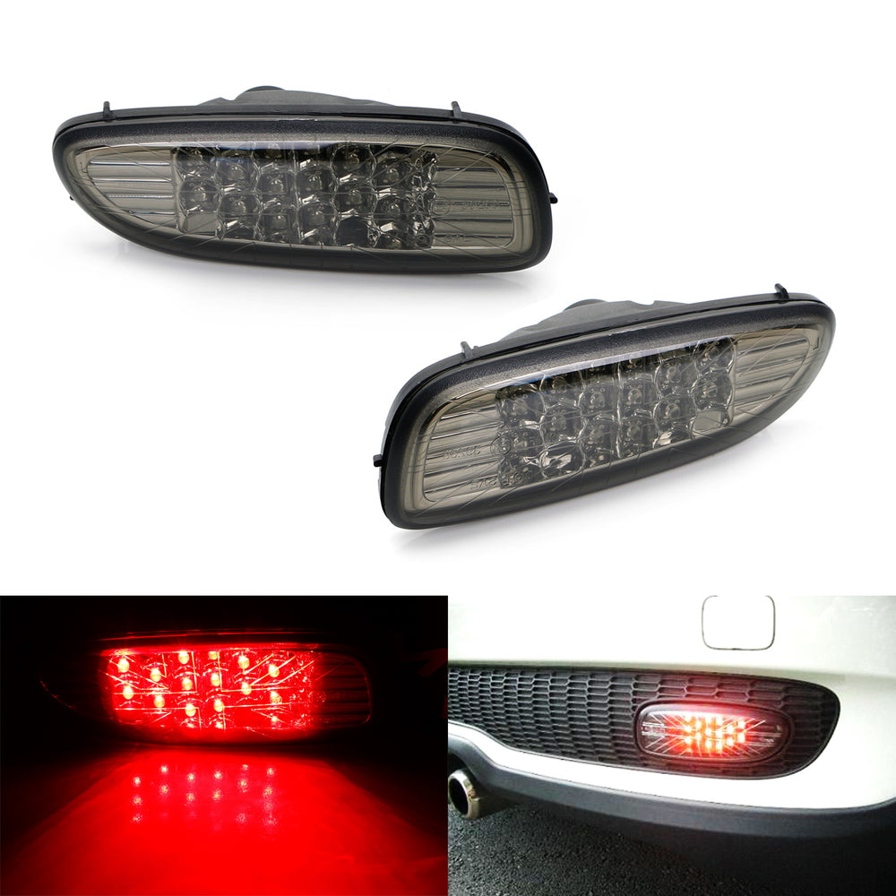 Smoked Lens Union Jack Full LED Rear Fog Lamps Assembly For MINI R56 R57 R58 R59