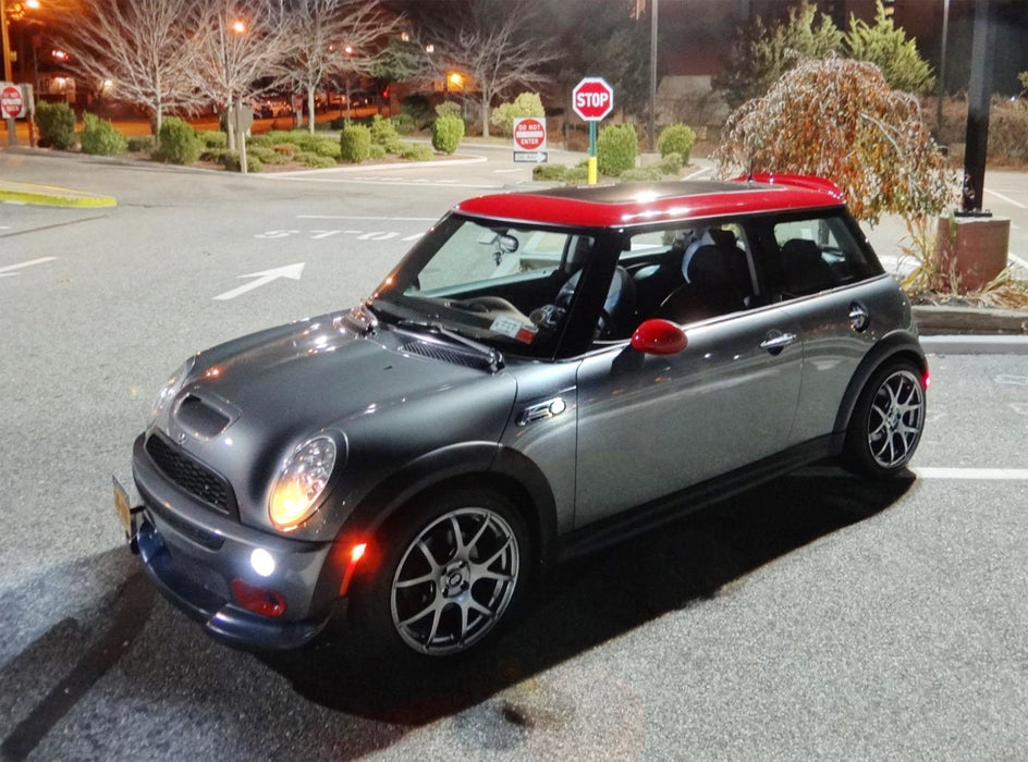 Black Dark Lens White LED Side Marker Blinker Lights For 06-14 MKII MINI Cooper