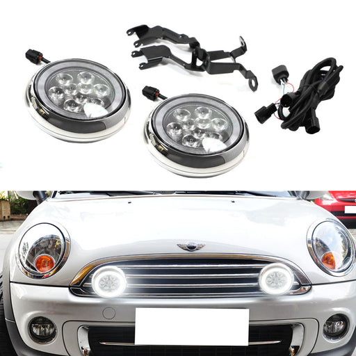 LED Rally Driving Light Halo Ring Daytime Running Lamps For MINI Cooper (Chrome)