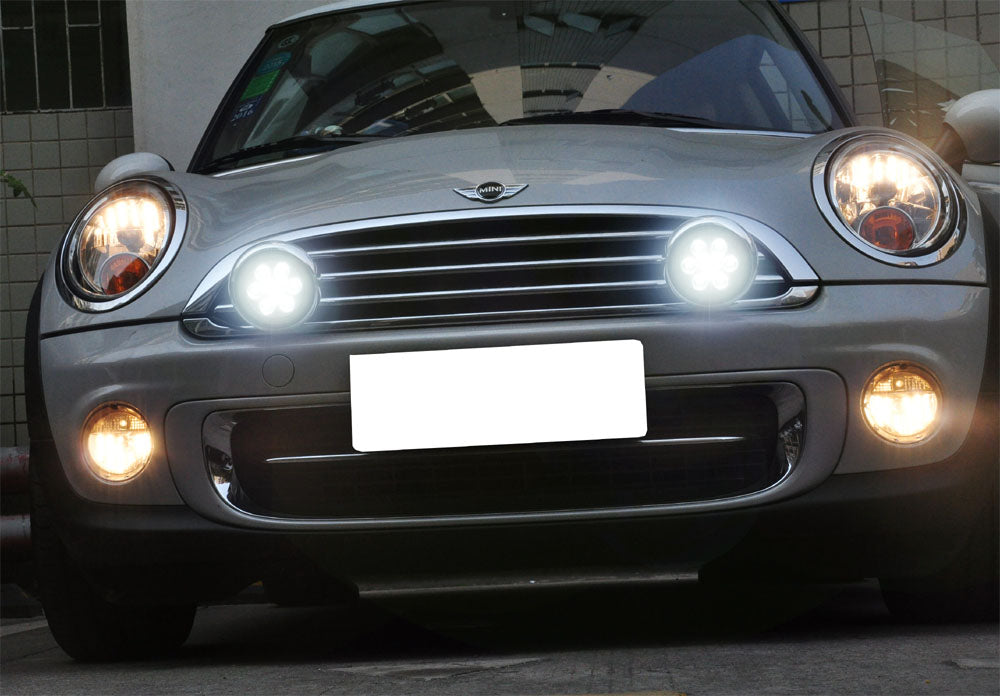 LED Rally Driving Light Halo Ring Daytime Running Lamps For MINI Cooper (Chrome)