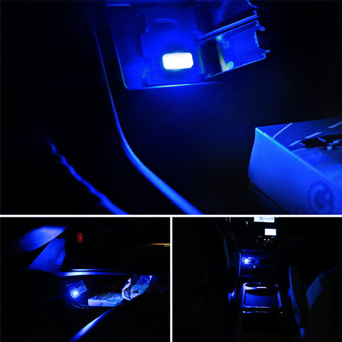 (1) Ultra Blue USB Plug-In Miniature LED Car Interior Ambient Lighting Kit