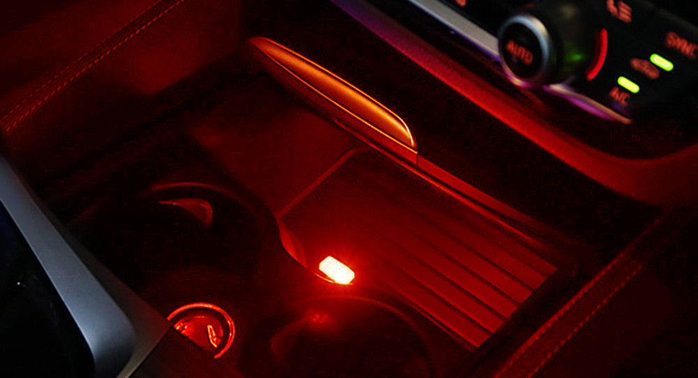 (1) Brilliant Red USB Plug-In Miniature LED Car Interior Ambient Lighting Kit